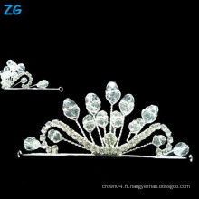 Couronne de mariage en cristal de haute qualité, petites couronnes de reine de cristal, tête de mariage en cristal